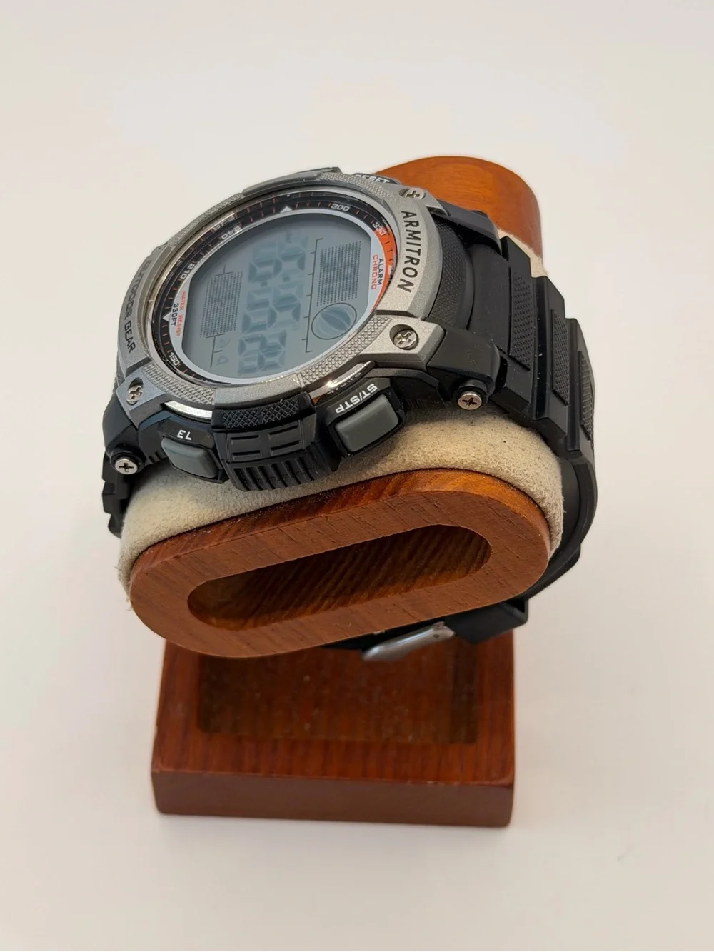 Armitron Pro Sport Digital Watch Mens 54mm Black Alarm Chronograph New Battery